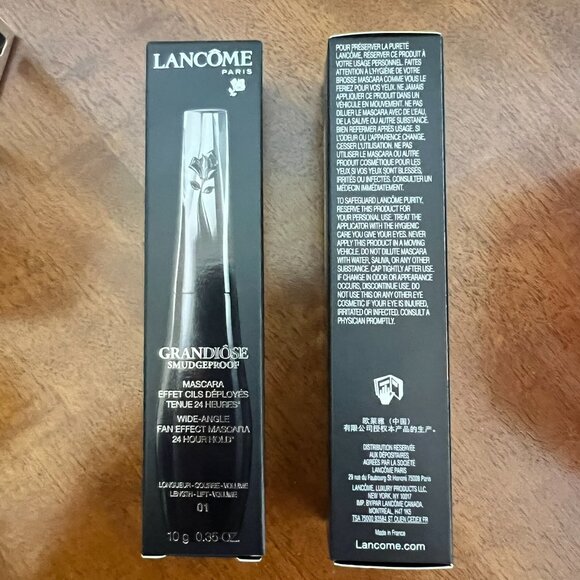 Lot of 2 Lancome Grandiose Smudgeproof Wide Fan Effect Black Mascara - Noir 01 - Picture 6 of 8